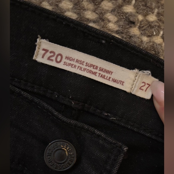 Levi’s 720 High Rise Super Skinny Black Jeans – Size 27 - Picture 6 of 6